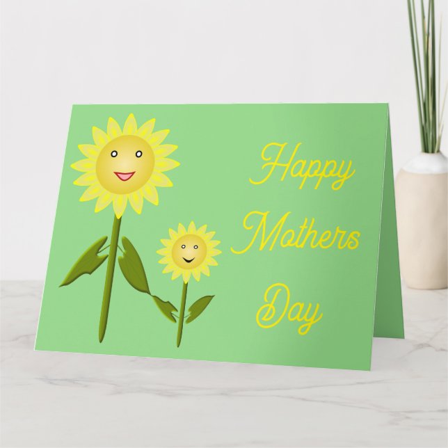 Tarjeta personalizada de girasoles del día de las  (Anverso)