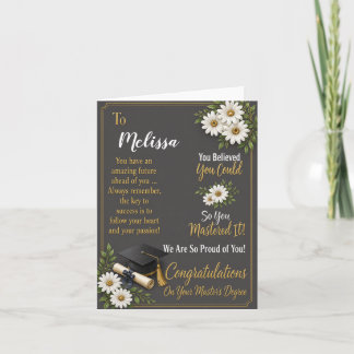 Tarjeta personalizada de graduación de maestría