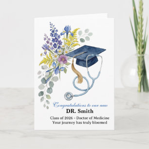 Tarjeta personalizada de graduación para médico, e