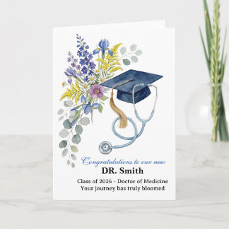 Tarjeta personalizada de graduación para médico, e