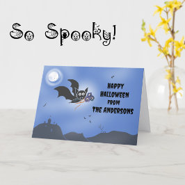 Tarjeta personalizada de Halloween con el nombre d