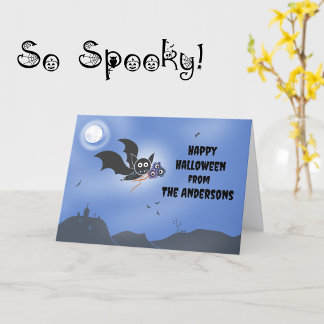 Tarjeta personalizada de Halloween con el nombre d