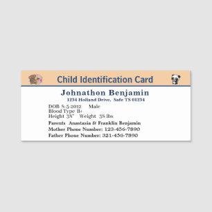 Tarjeta personalizada de identificación de Chica d