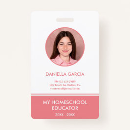 Tarjeta personalizada de identificación de docente