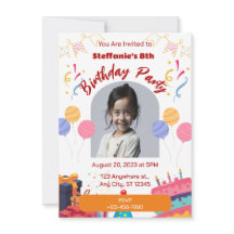 Tarjeta personalizada de invitación de cumpleaños