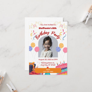 Tarjeta personalizada de invitación de cumpleaños