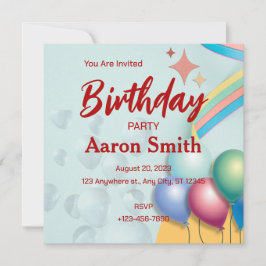 Tarjeta personalizada de invitación de cumpleaños