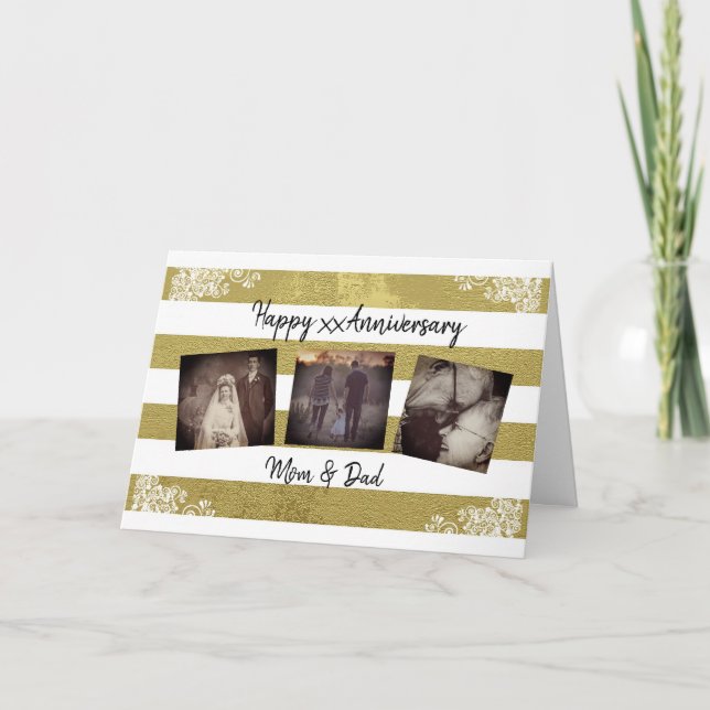 Tarjeta personalizada de la foto del aniversario (Anverso)