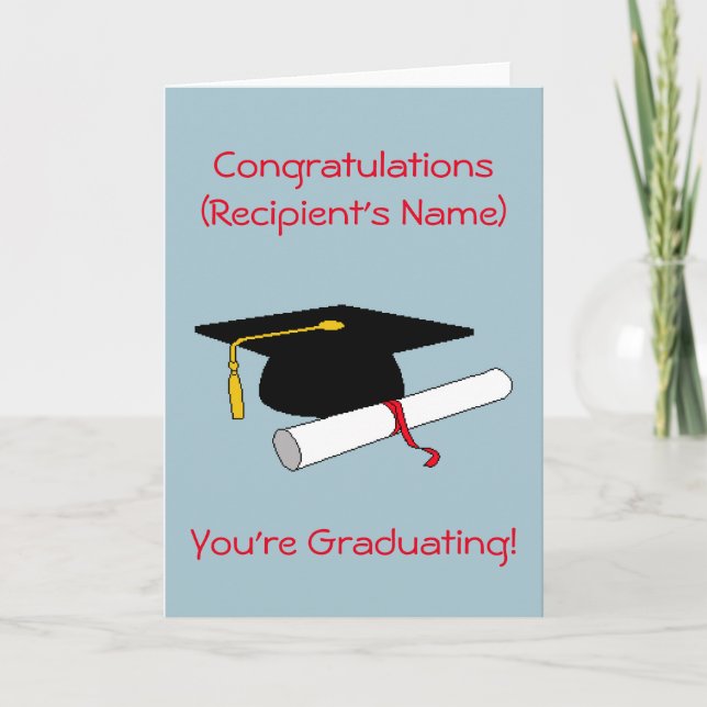 Tarjeta personalizada de la graduación (Anverso)