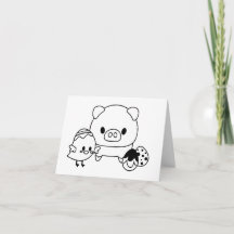 Tarjeta PERSONALIZADA de lechón y pollo (pollo)