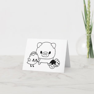 Tarjeta PERSONALIZADA de lechón y pollo (pollo)