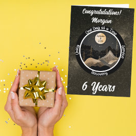 Tarjeta Personalizada de Logro de Sobriedad Celest