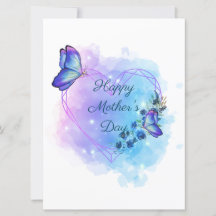 Tarjeta personalizada de mariposa floral del día d
