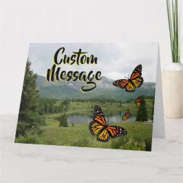 Tarjeta personalizada de mariposas monarca del lag