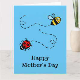 Tarjeta personalizada de mariquita y abeja jorobad