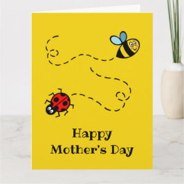 Tarjeta personalizada de mariquita y abeja jorobad