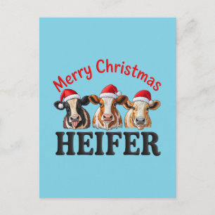 Tarjeta Personalizada de Navidad Feliz Vaquilla Va