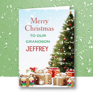 Tarjeta personalizada de Navidad para nieto