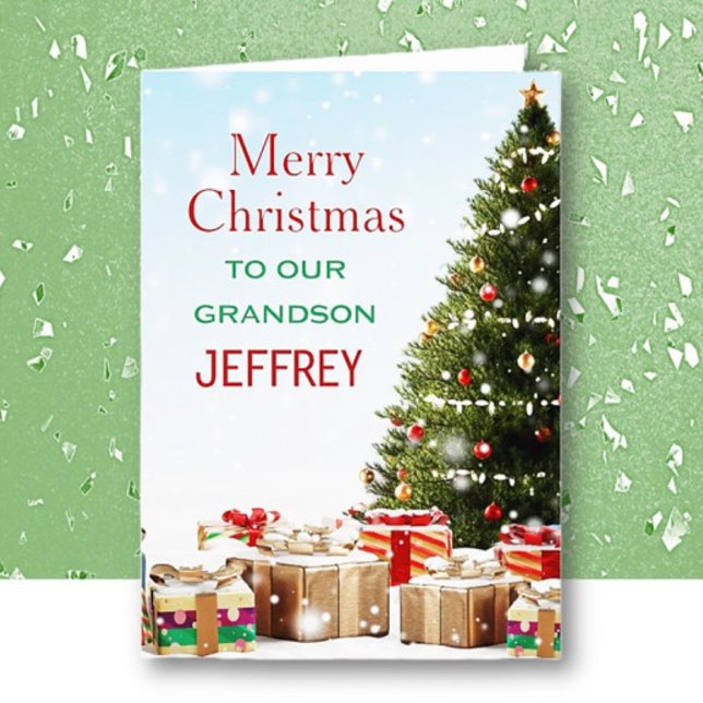 Tarjeta personalizada de Navidad para nieto (Subido por el creador)