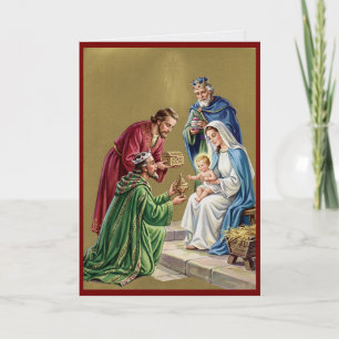 Tarjeta personalizada de Navidad religiosa vintage