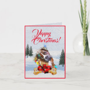 Tarjeta personalizada de Navidades Cute Pittie Dog