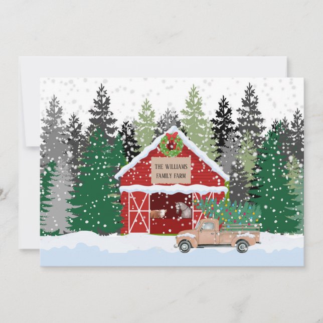 Tarjeta personalizada de Navidades de escena de gr (Anverso)