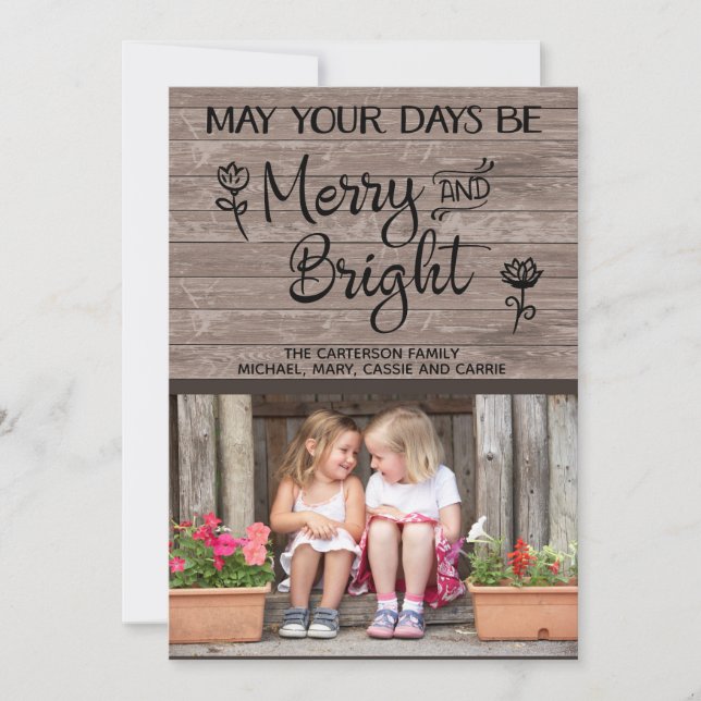Tarjeta personalizada de Navidades de fotografía d (Anverso)