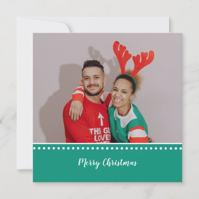 Tarjeta personalizada de Navidades de fotografía d (Anverso)