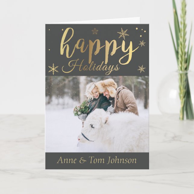 Tarjeta personalizada de Navidades de fotografías  (Anverso)