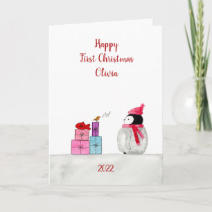 Tarjeta personalizada de Navidades de Peggy Pingüi