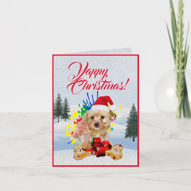 Tarjeta personalizada de Navidades de perro de Mor (Anverso)