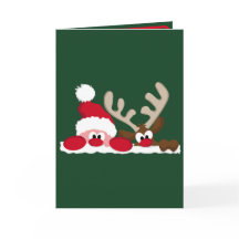 Tarjeta personalizada de Navidades de renos y Sant