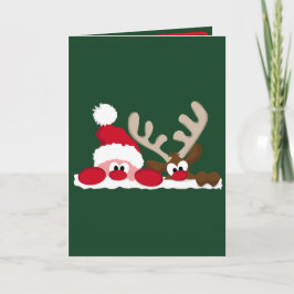 Tarjeta personalizada de Navidades de renos y Sant