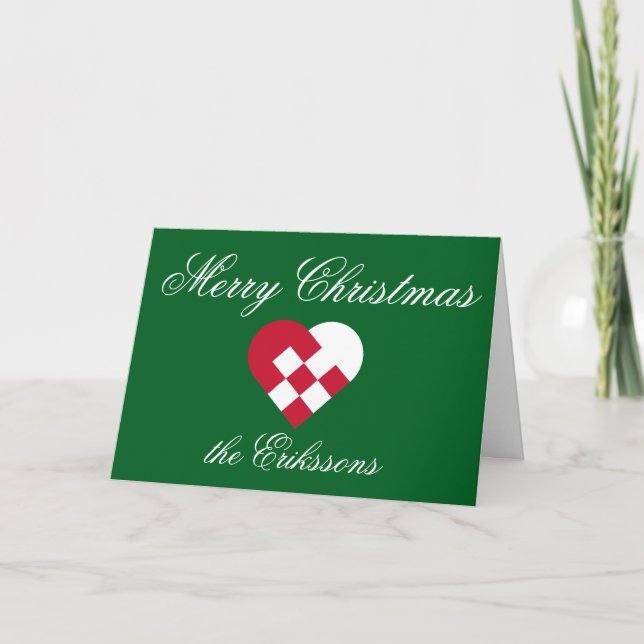Tarjeta personalizada de Navidades del corazón de  (Anverso)