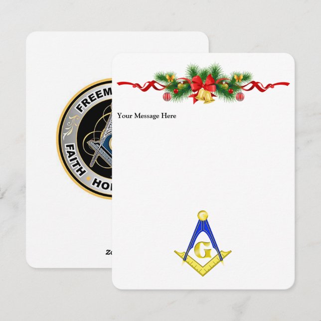 Tarjeta personalizada de Navidades masones (Anverso / Reverso)