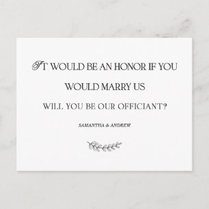 Tarjeta Personalizada de Oficiante de Boda Elegant