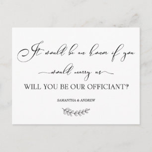 Tarjeta Personalizada de Oficiante de Boda Elegant
