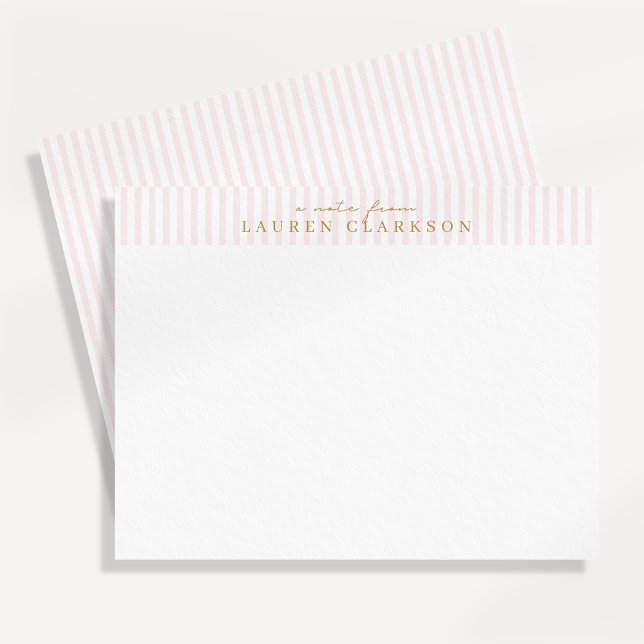 Tarjeta Personalizada de Raya Rosa Preppy (Subido por el creador)
