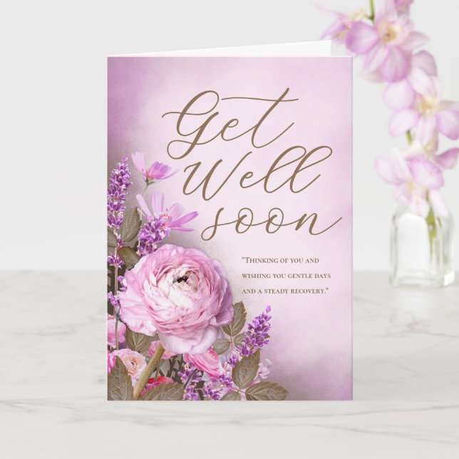 Tarjeta personalizada de recuperación pronta con f (Orquídea)