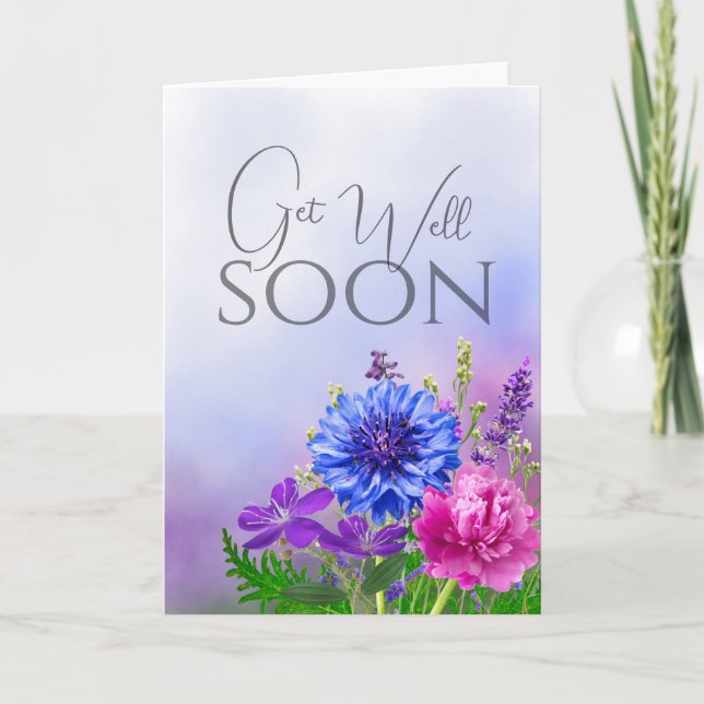 Tarjeta personalizada de recuperación pronta flora (Anverso)
