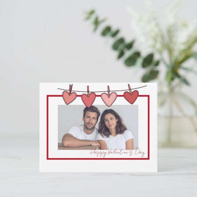 Tarjeta personalizada de San Valentín con foto de  (Anverso de pie)