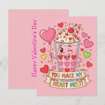 Tarjeta personalizada de San Valentín de batido de