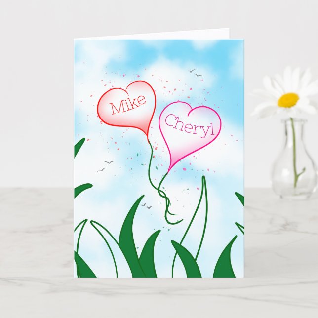 Tarjeta personalizada de San Valentín para parejas (Planta pequeña)
