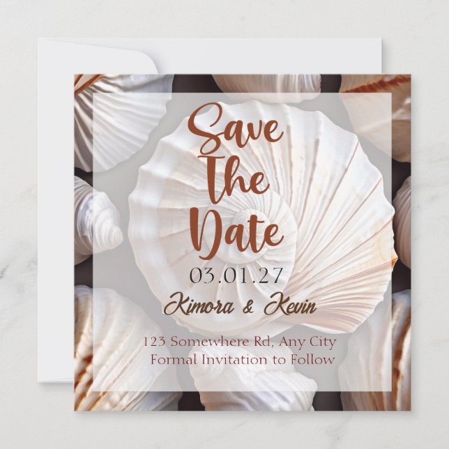 Tarjeta Personalizada de Save The Date con Tema de (Anverso)