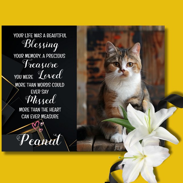 Tarjeta personalizada de simpatía para mascotas co (Cat death Sympathy Card)