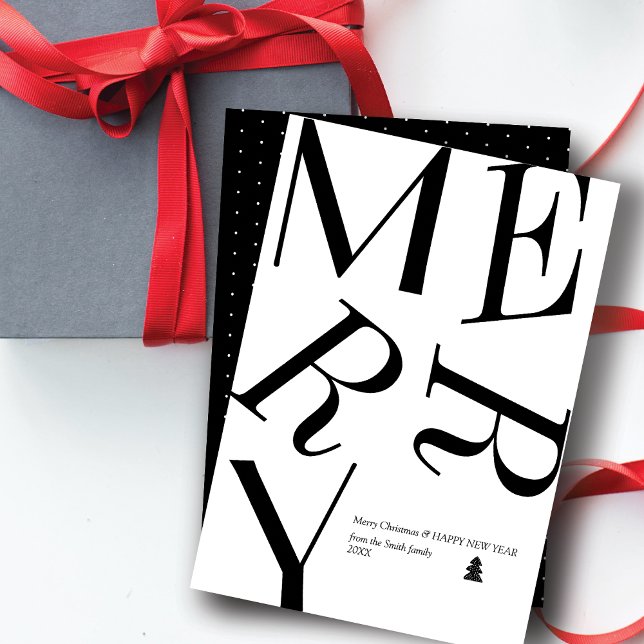 Tarjeta personalizada de tipografía de Navidades m (Subido por el creador)