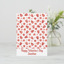 Tarjeta personalizada de Valentine Hearts & Stars
