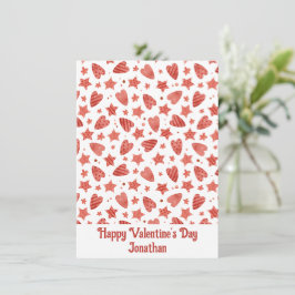 Tarjeta personalizada de Valentine Hearts & Stars