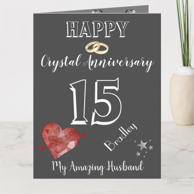 Tarjeta personalizada del 15º aniversario para el  (Anverso)
