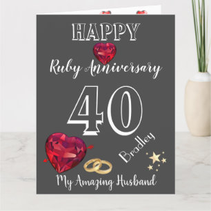 Tarjeta personalizada del 40º aniversario para el 